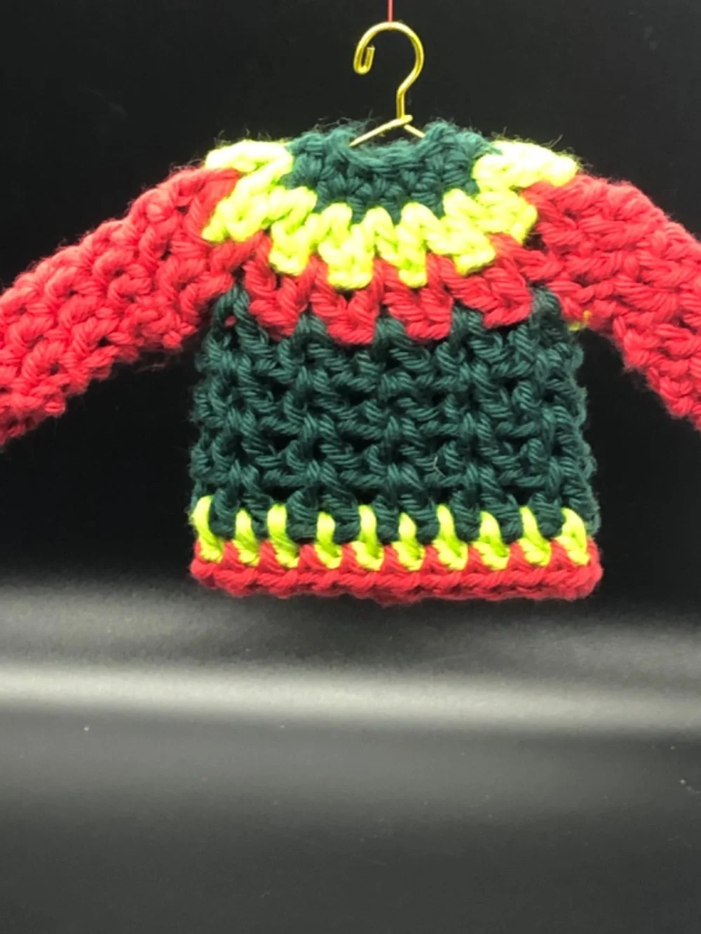 Mini Crochet Sweater Ornament, Gift Tag, Bag Accessory